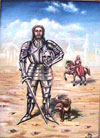 Мечтающий Рыцарь(42x28) , картон, масло.2003
